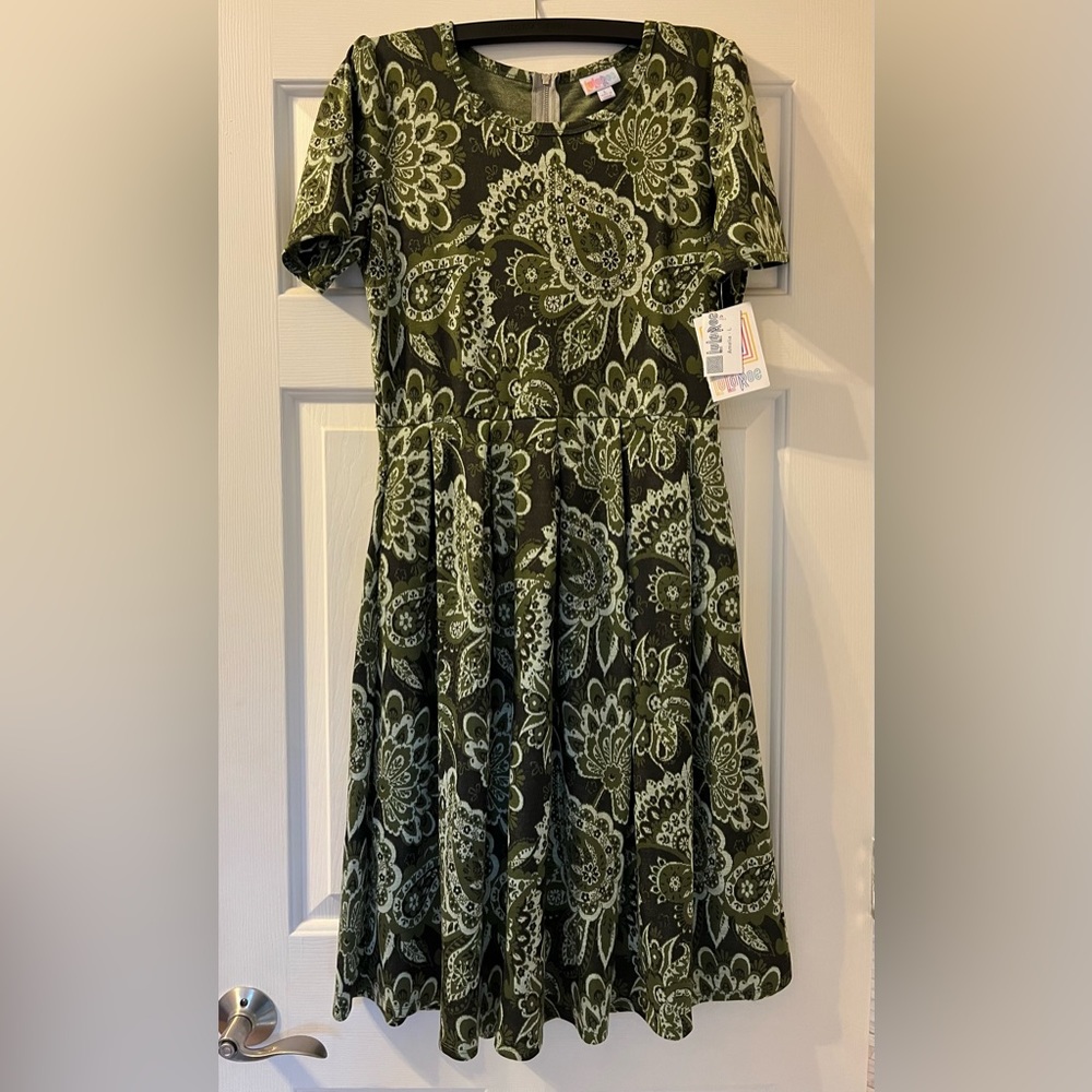 BNWT Lularoe Green Amelia dress
